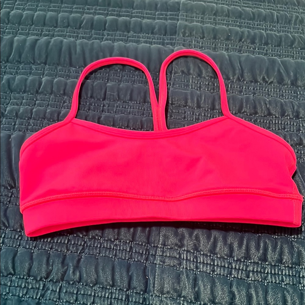 Lululemon Athletica Pink Crop Top with Cross-Back Design